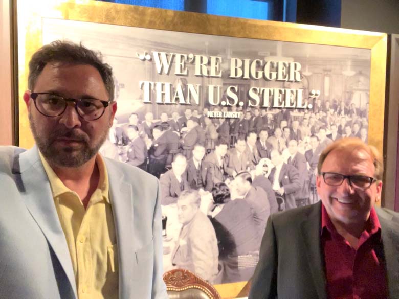 Jonathan Lang with Meyer Lansky II at the Mob Museum.)